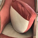 Velvet shepherdess armchair