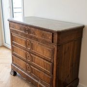 Ensemble commode ancienne : 3 tiroirs en bois kaki