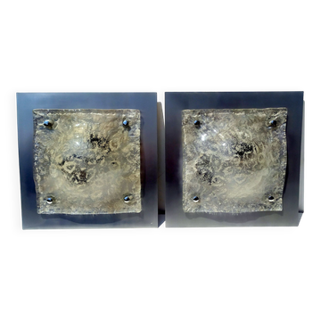 Wall sconces attributed to Carlo Nason for Mazzega, 1970s, Set of 2