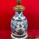 Vintage lamp in blue and white earthenware