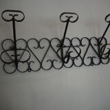 1970s wrought-iron wall coat holder