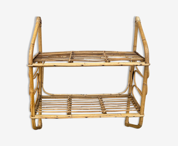 Étagère murale en rotin vintage