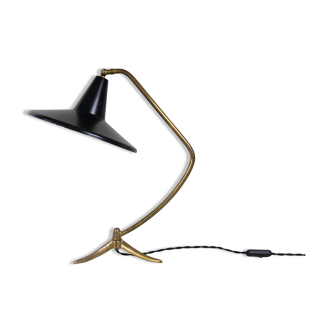 Brass table lamp on a tripod in modern Swedish style, Sweden, 1950.