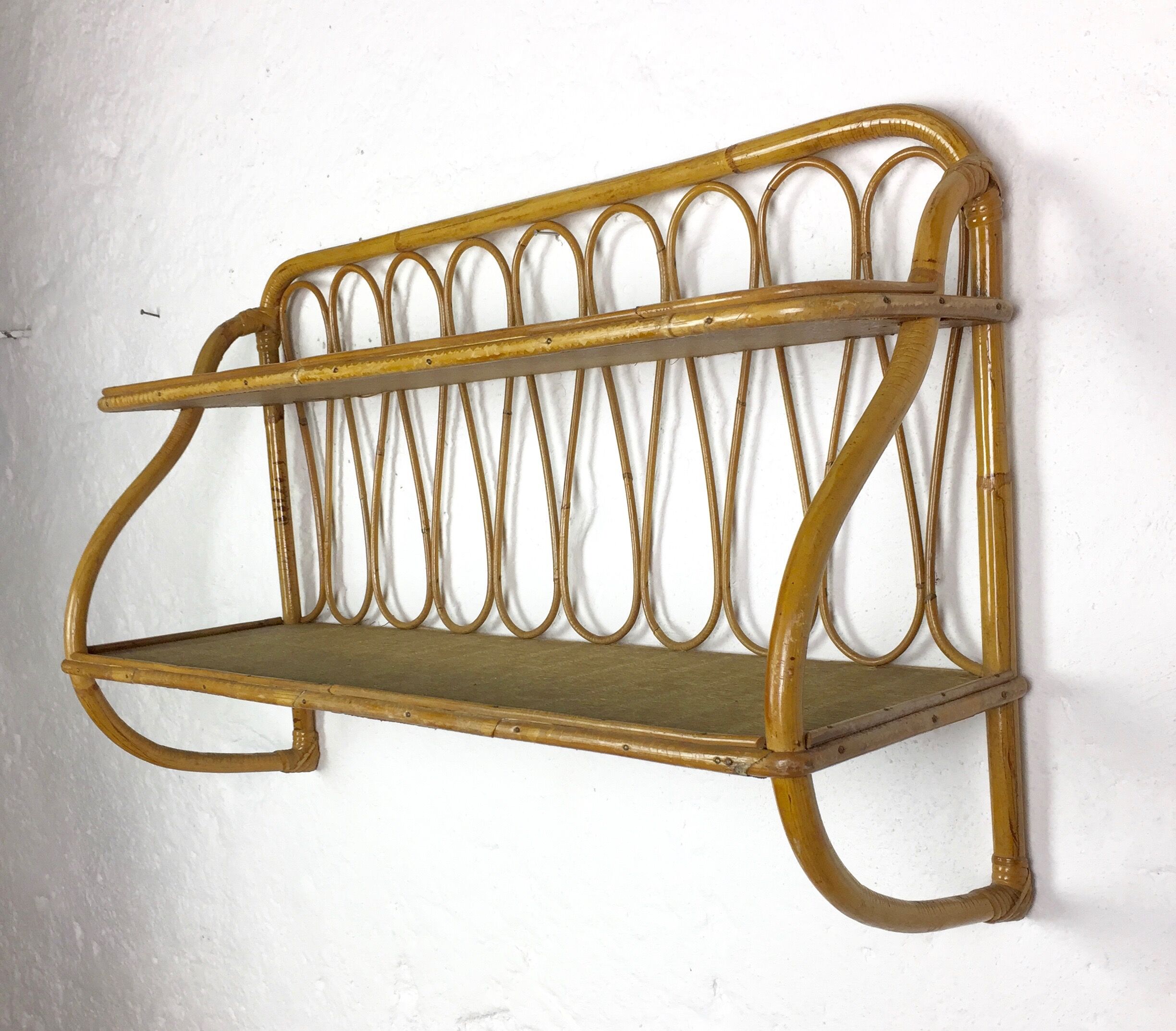 Rattan shelf circa 1960