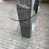 Roche Bobois stone and glass sculpture shelf 1970s