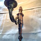 Louis XVI style wall lamp in gilded copper