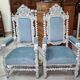 Pair of ceremonial armchairs in carved wood – Twisted columns
