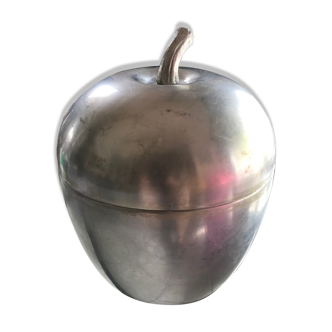 Vintage ice bucket apple steel