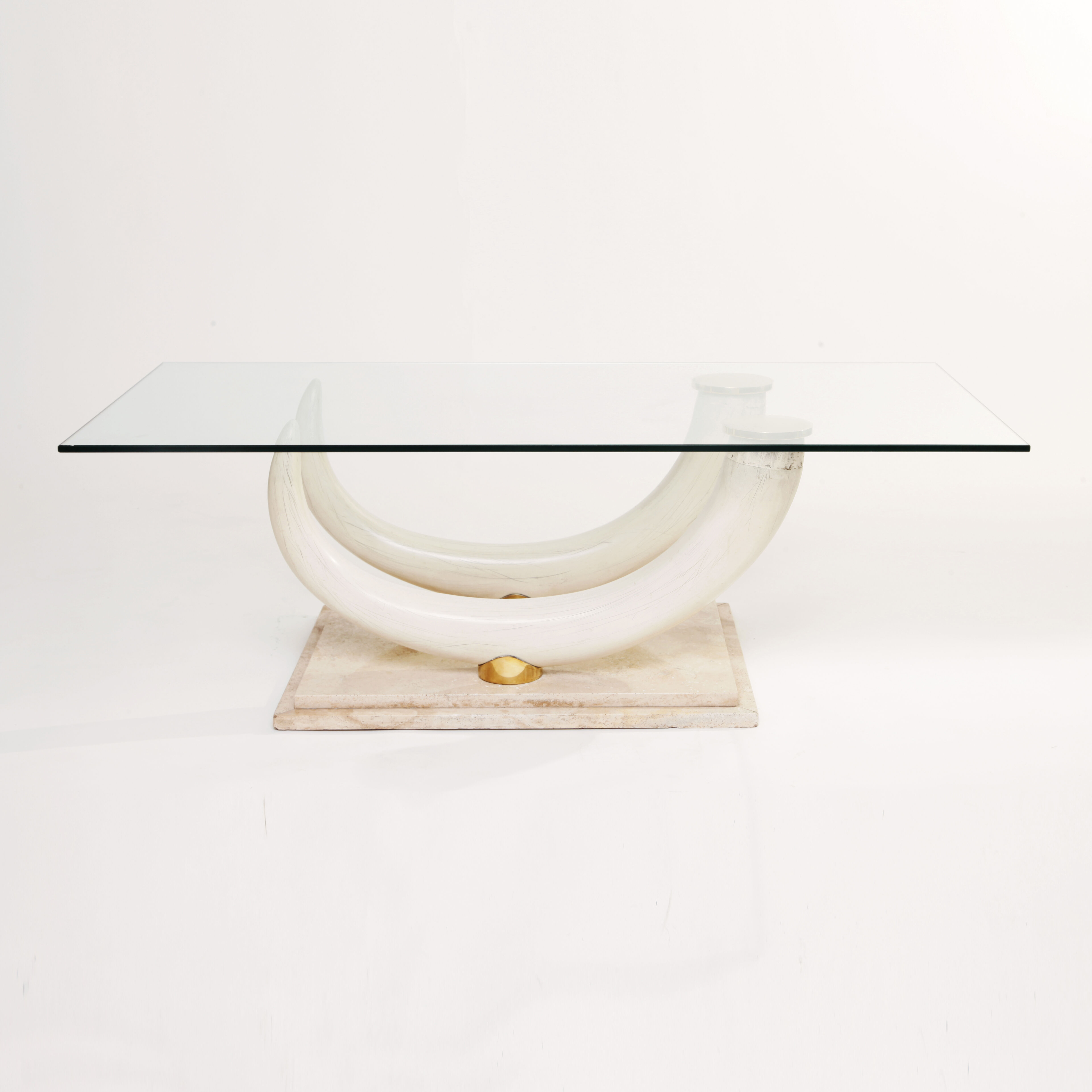 Faux elephant tusk coffee table Maison Jansen for Ralph Pucci Collections Italy