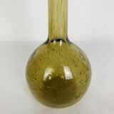 Vase soliflore en verre bullé vert