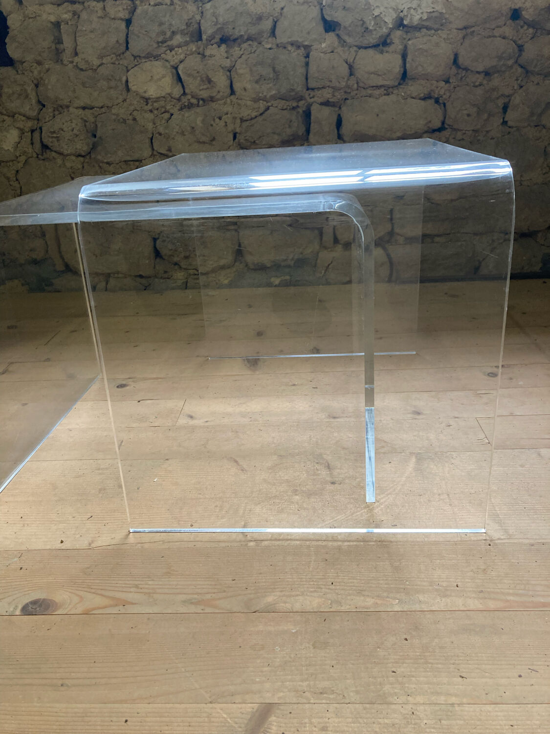 Plexisglas trundle coffee tables