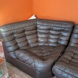 Pair of leather Gamba armchairs from the 1970s.