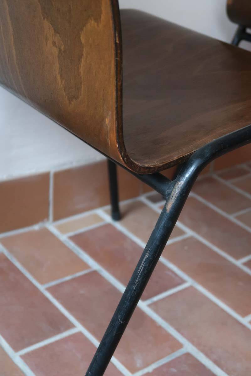 set of 10 vintage stackable chairs