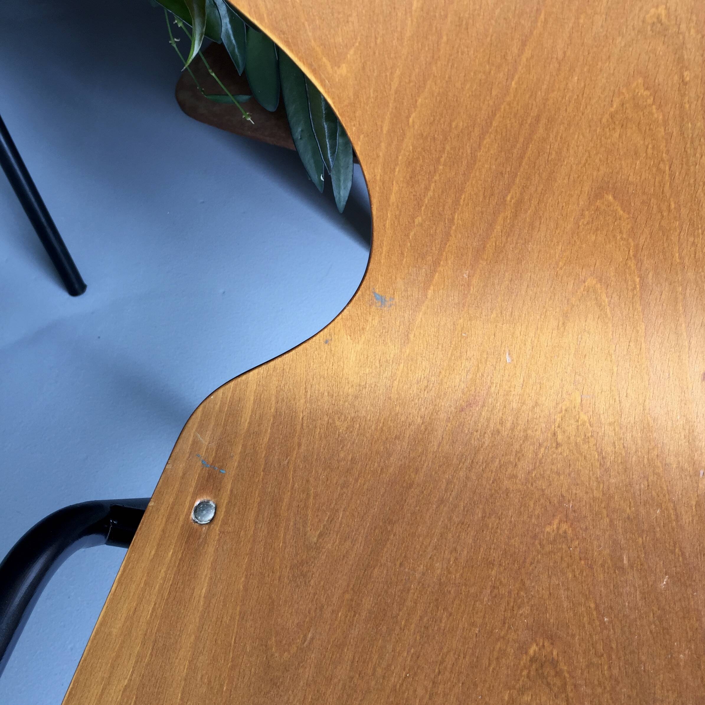 Set of 6 thermoformed wood and metal chairs