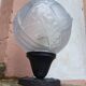 Art Deco ball lamp, pressed moulded glass, signed Muller.