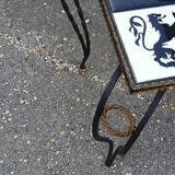 Table basse céramique émaillé  et fer forgé