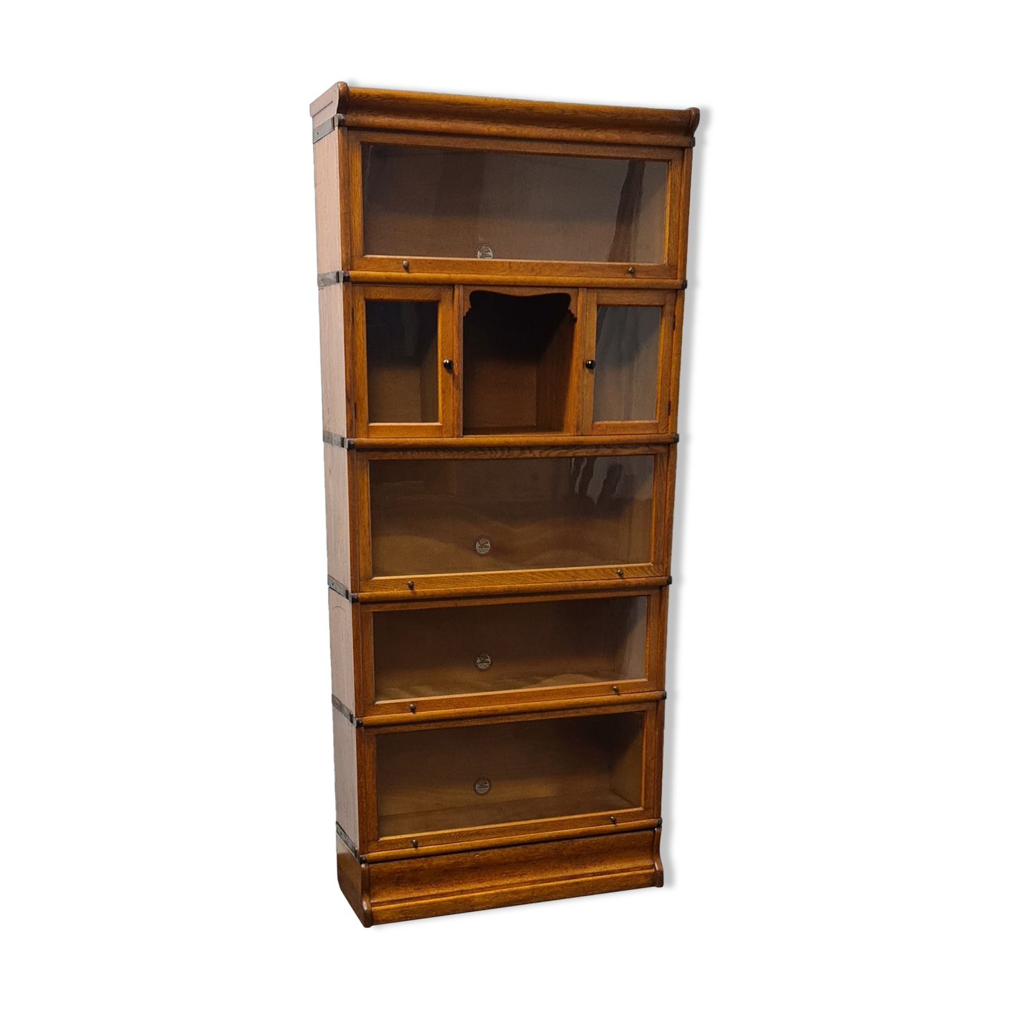 Bibliothèque Barristers en chêne vintage par Heinrich Zeiss Allemagne