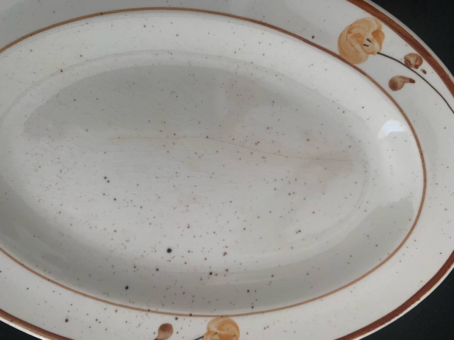 Hand-painted Gien earthenware serving dishes