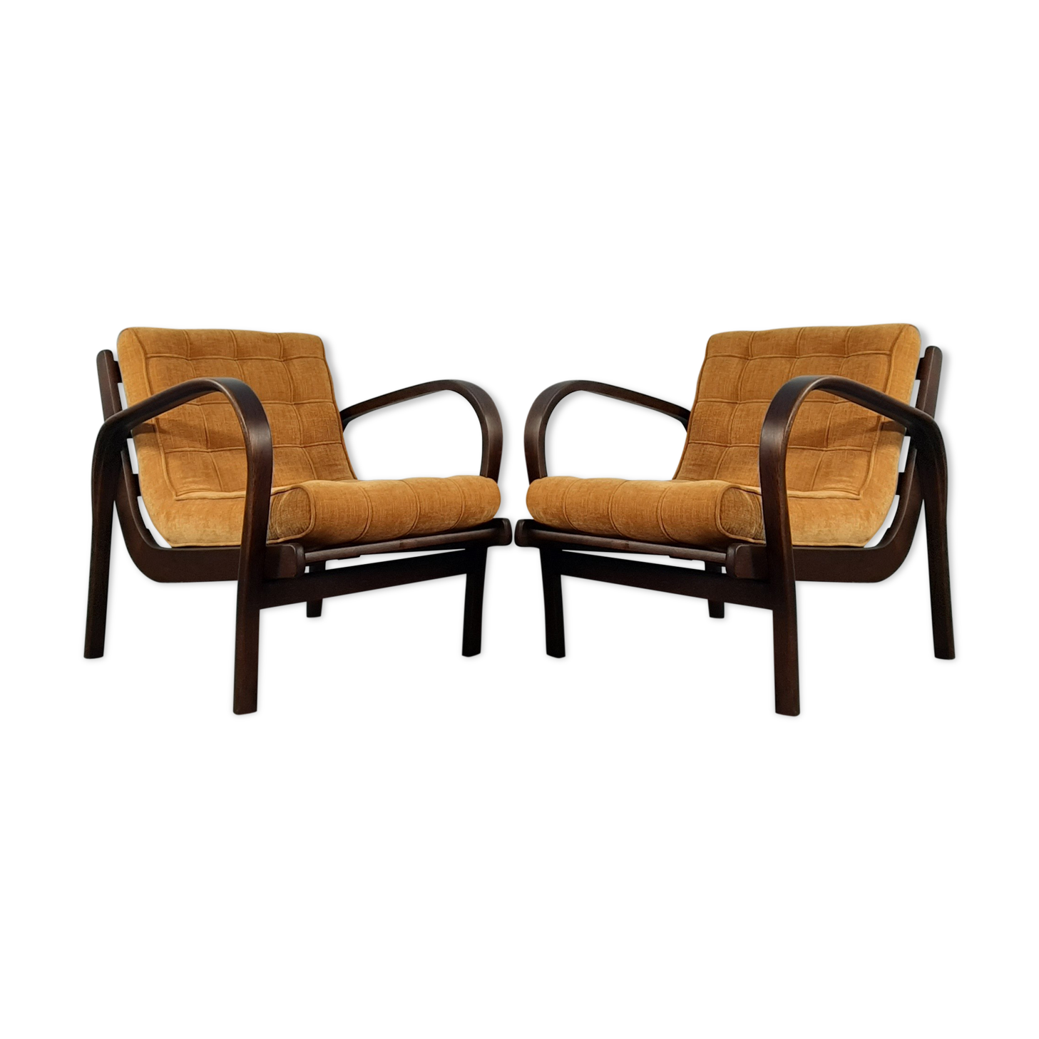 Paire de fauteuils Kropacek & Kozelka modernisme Tchèque 1947