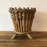 Vintage rattan pot cover