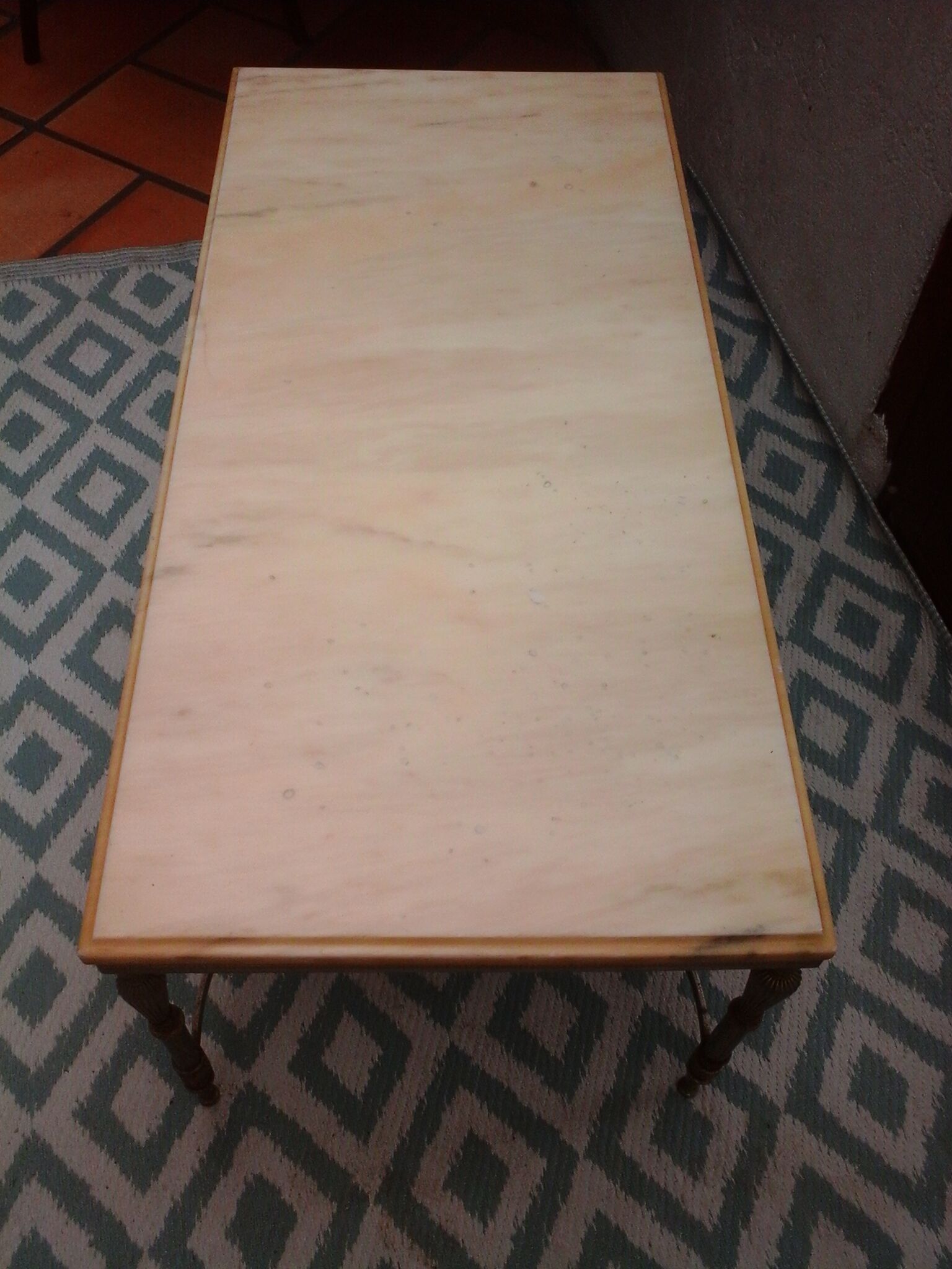 Marble and brass coffee table