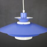 Blue design lamp by jeka metaltryk model stine - denmark 1970 - 100 % original
