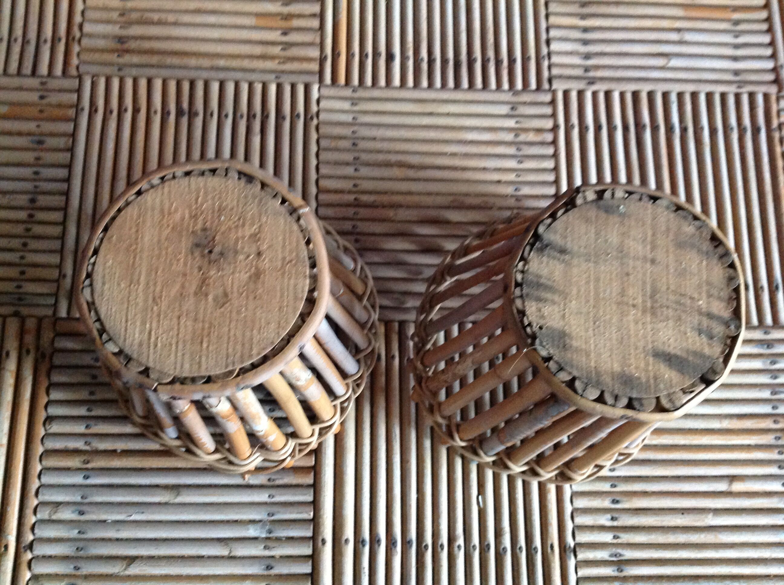 Rattan pots duo
