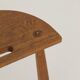 2 vintage solid wood half-moon tripod stools, circa 1950