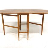 Teak drop-leaf dining table, Sweden, 1950.