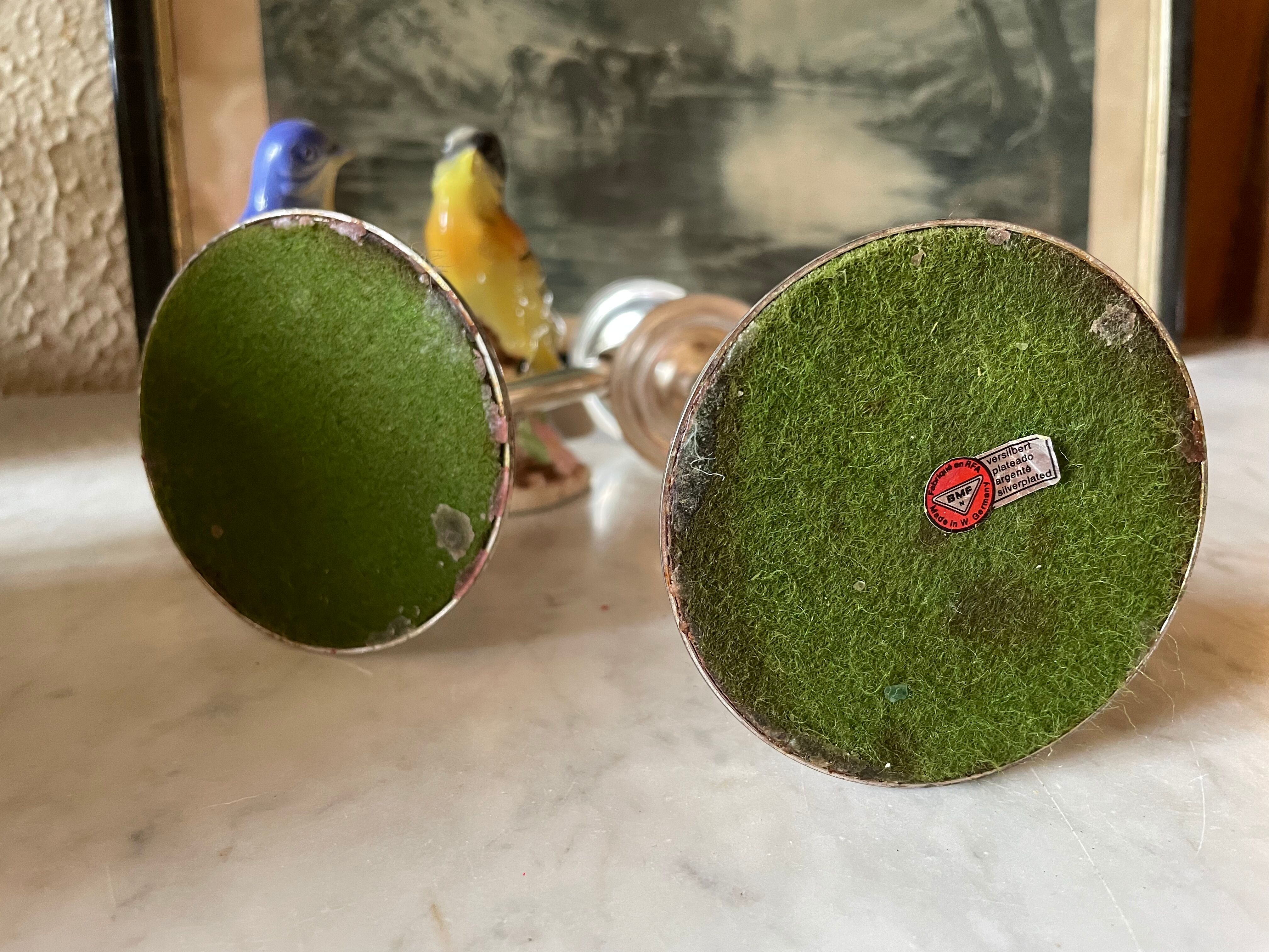 Vintage candle holders in silver metal West Germany