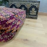 Handmade Berber pouf in wool 60 X 60 X 20 CM