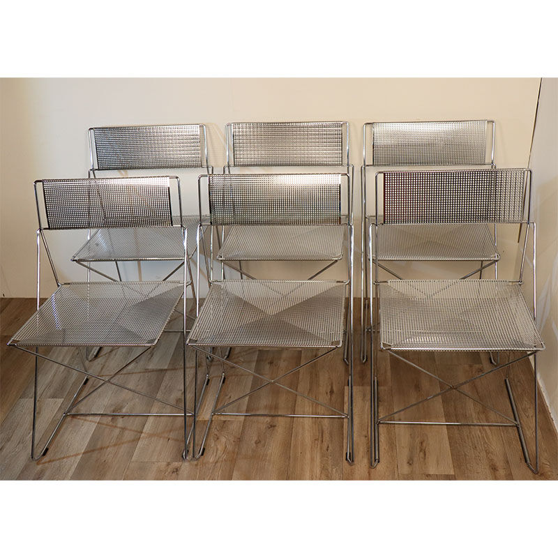 Series of 6 chairs design model Nuova X Line Omli for Magis 1970