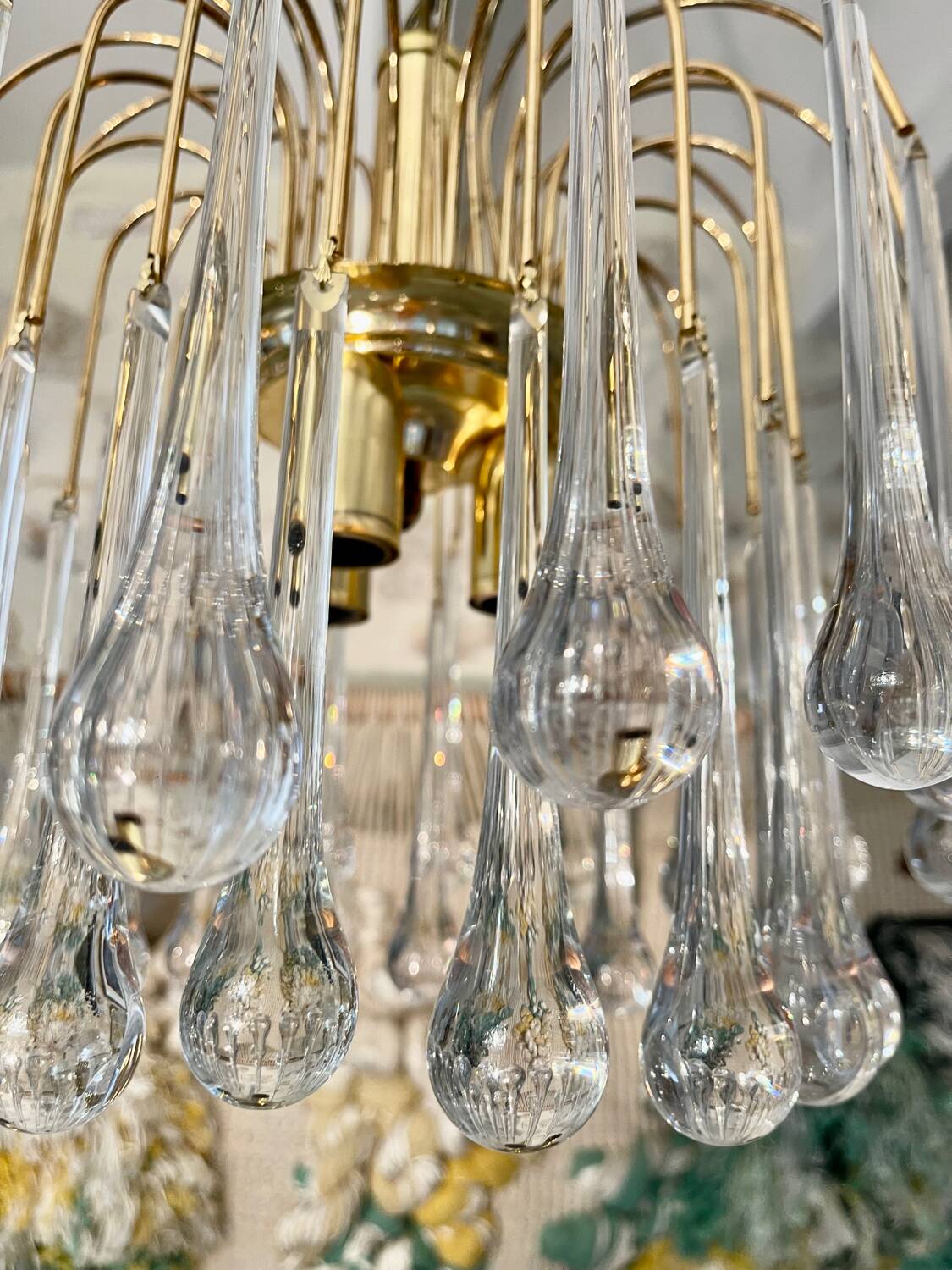 Venini lustre goutte verre murano , Italie 1970