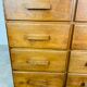 Art Deco work cabinet with drawers, in oak, chest of drawers format.