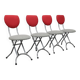 Set of 4 Postmodern Folding Chairs in Chrome and Wool, Italy, 1990s