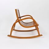 Curved wooden rocking chair for children Bauhaus Brockhage Andrä period, Germany, 1950s