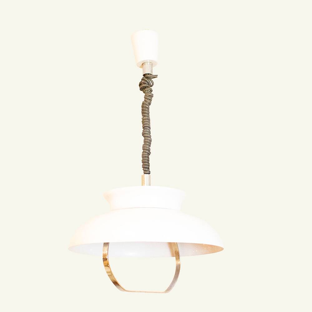 White Space Age Italian Pendant Lamp, 1970s