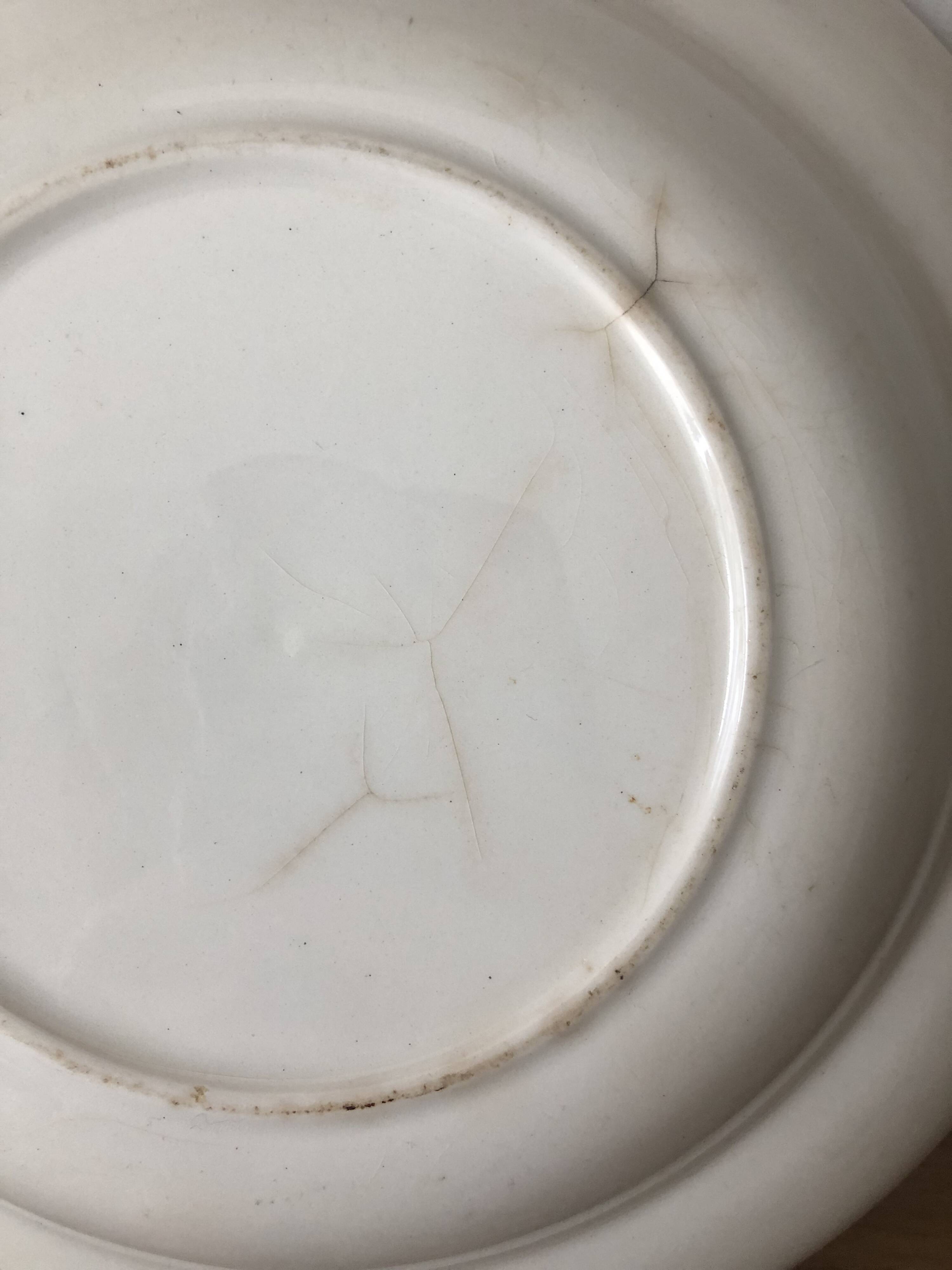 Vintage hollow dish in royal blue arabesque earthenware