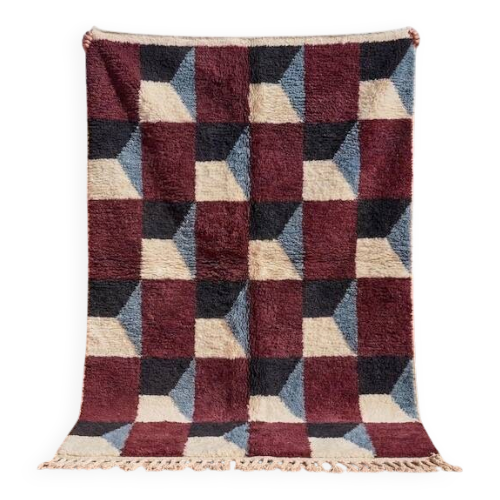 Handwoven natural wool rug, size 200/300 cm.