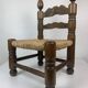 Chaise basse en bois tourné Bobbin à la manière de Charles Dudouyt, France, années 1950