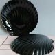 2 black opaline moulded glass shell-shaped bowls, circa 1980.