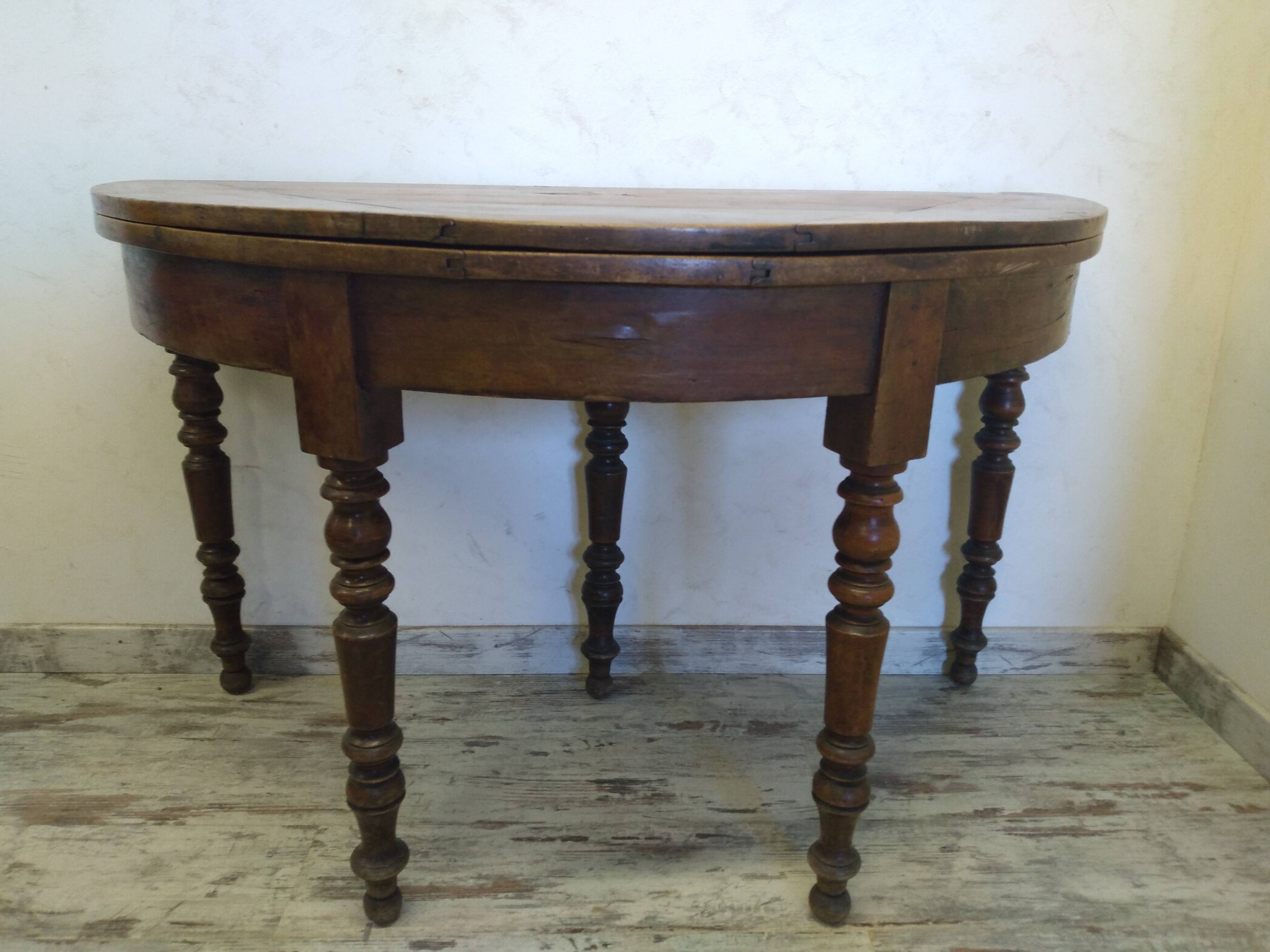 Old half moon table/console