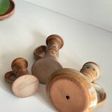 3 vintage handcrafted pottery candle holders
