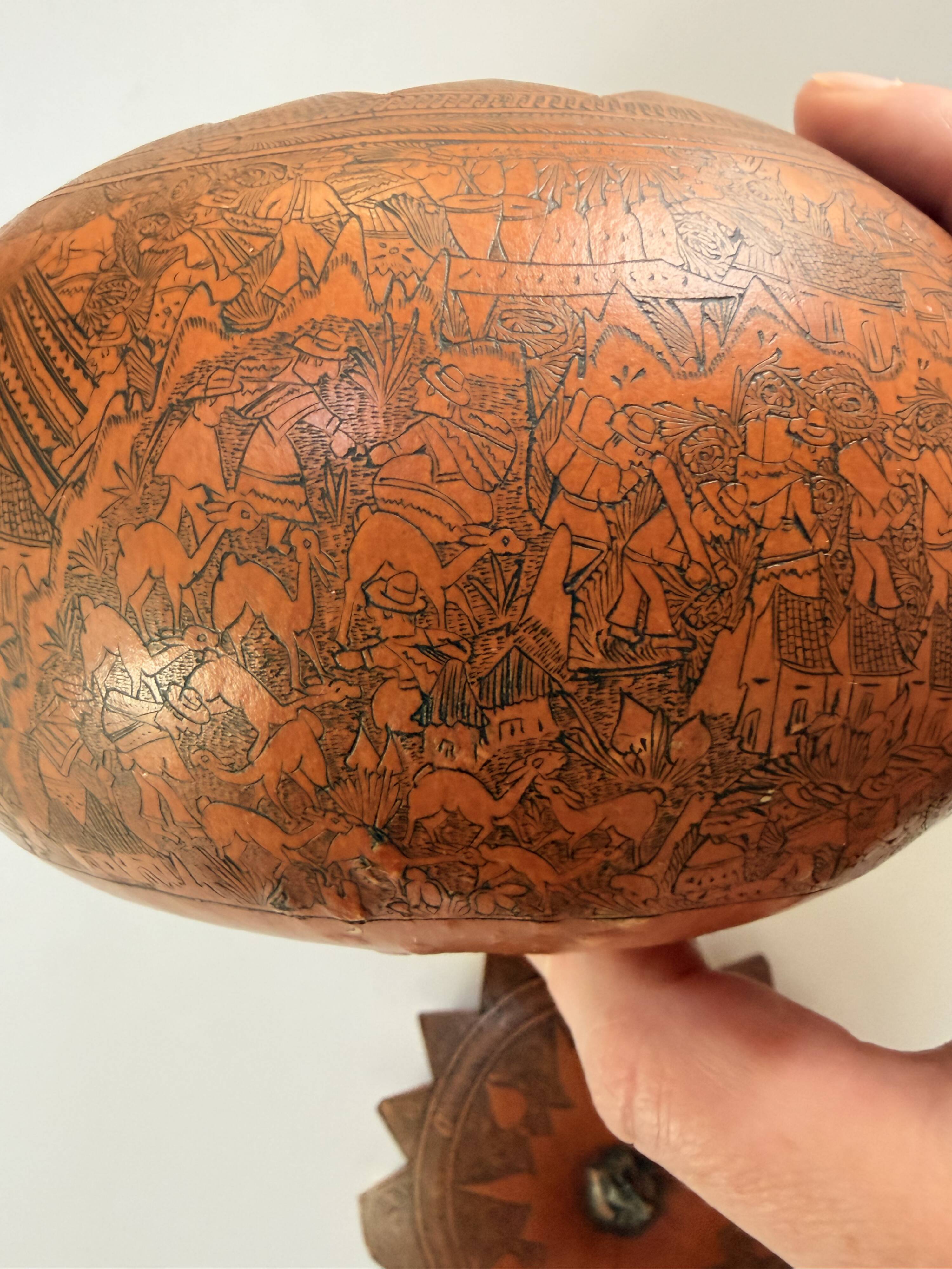 Ancient carved gourd