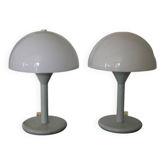 Pair of mini Aluminor mushroom lamps