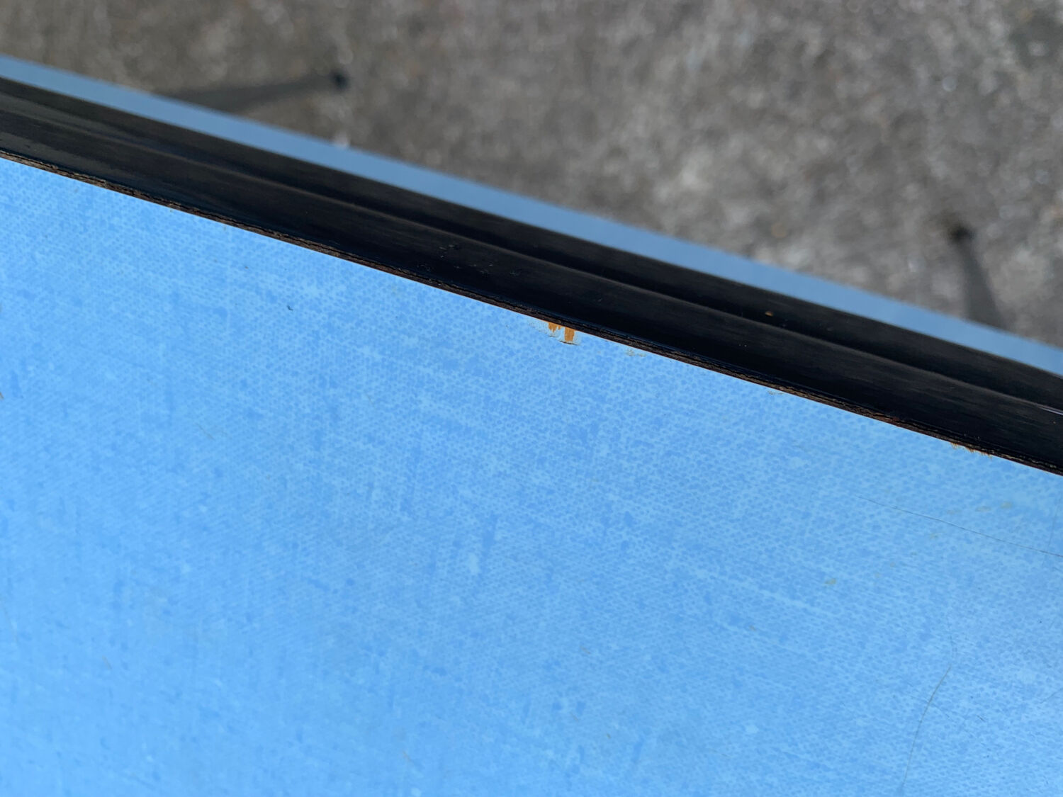 Blue formica table Sogemap 1960