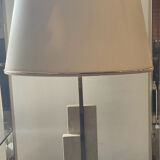 Lampe en travertin et laiton des années 70