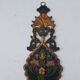 Pair of mountain appliques Savoy vintage painted wood