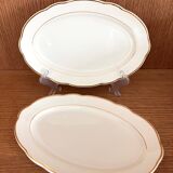 Service of 53 pieces of plates and dishes by Villeroy & Boch in cream and gold, model Saar.