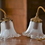 Duo of walkers in glass flowers and yellow cord